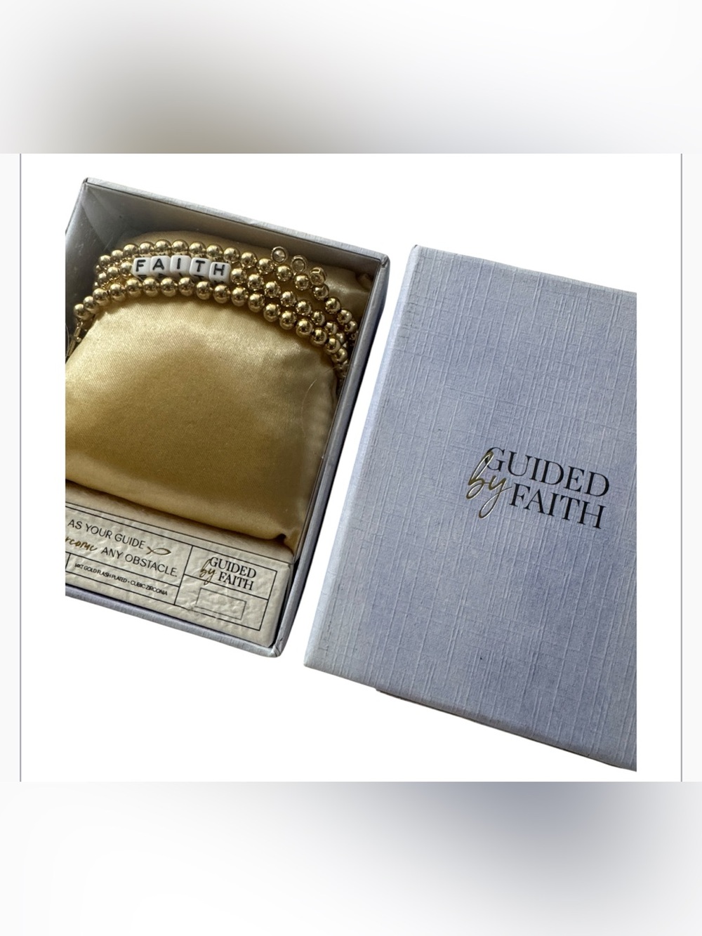 💲• 5/$20 •💲 NEW IN BOX 14 K GOLD plated FAITH bracelet 3 pack